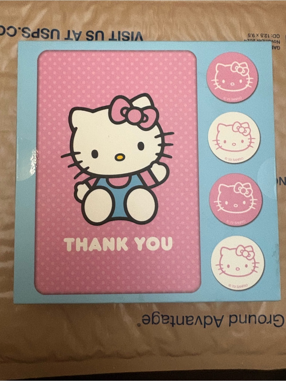 Hello Kitty Pink and Blue Thank You Notecard Set